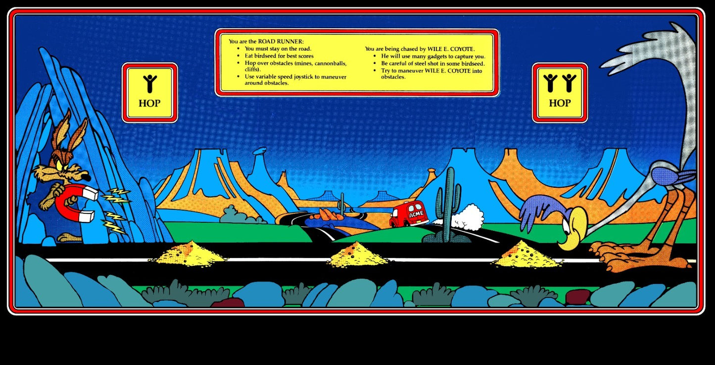 Road Runner Arcade Control Panel Overlay CPO Textured Laminate