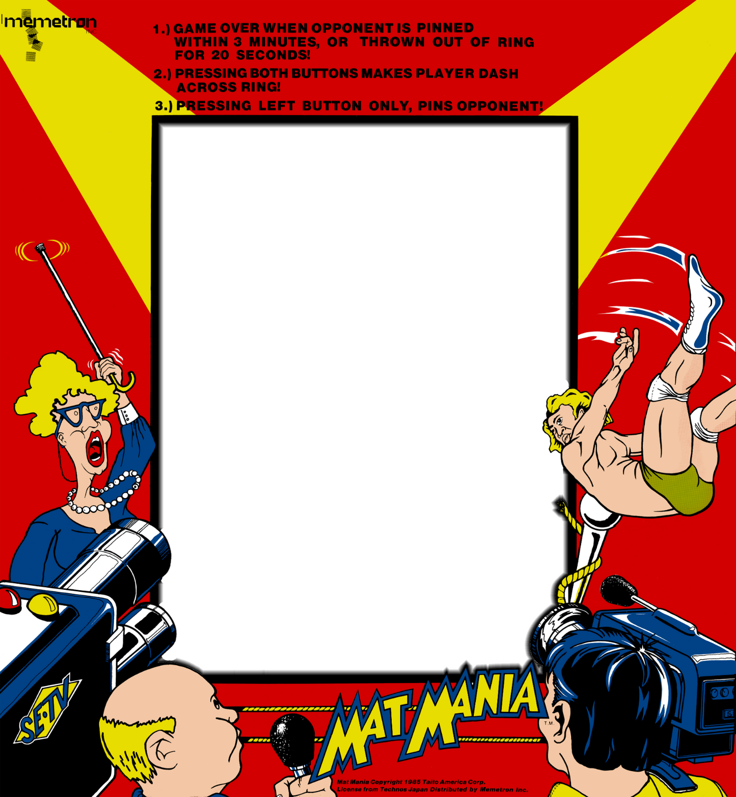 Mat Mania Arcade Monitor Bezel Artwork Sticker Decal