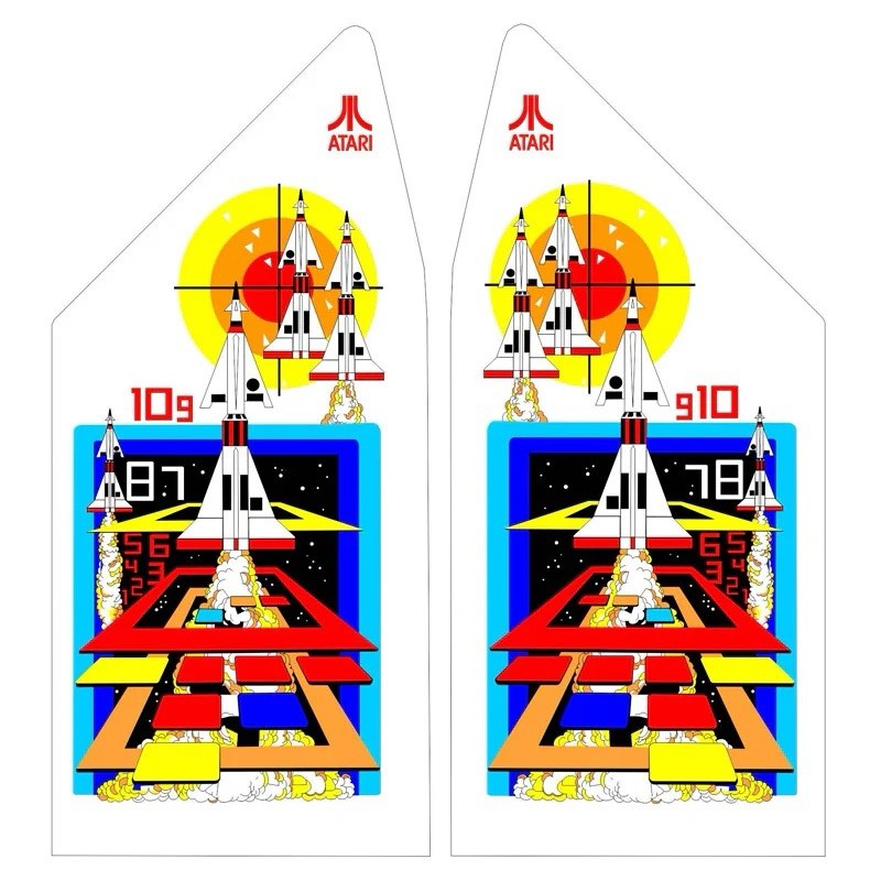 Missile Command Cabaret Arcade Side Art 2 Piece Set Laminated High Quality