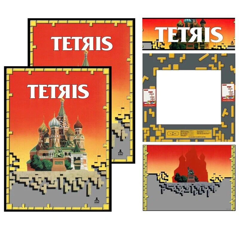 Tetris Arcade Side Art Full Set 5pc Artwork Textured CPO- Satin Finish