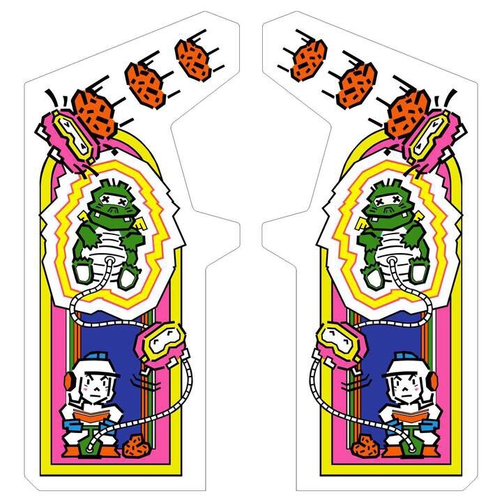 Dig Dug Arcade Side Art 2pc Set High Quality Laminated Full Side Graphics