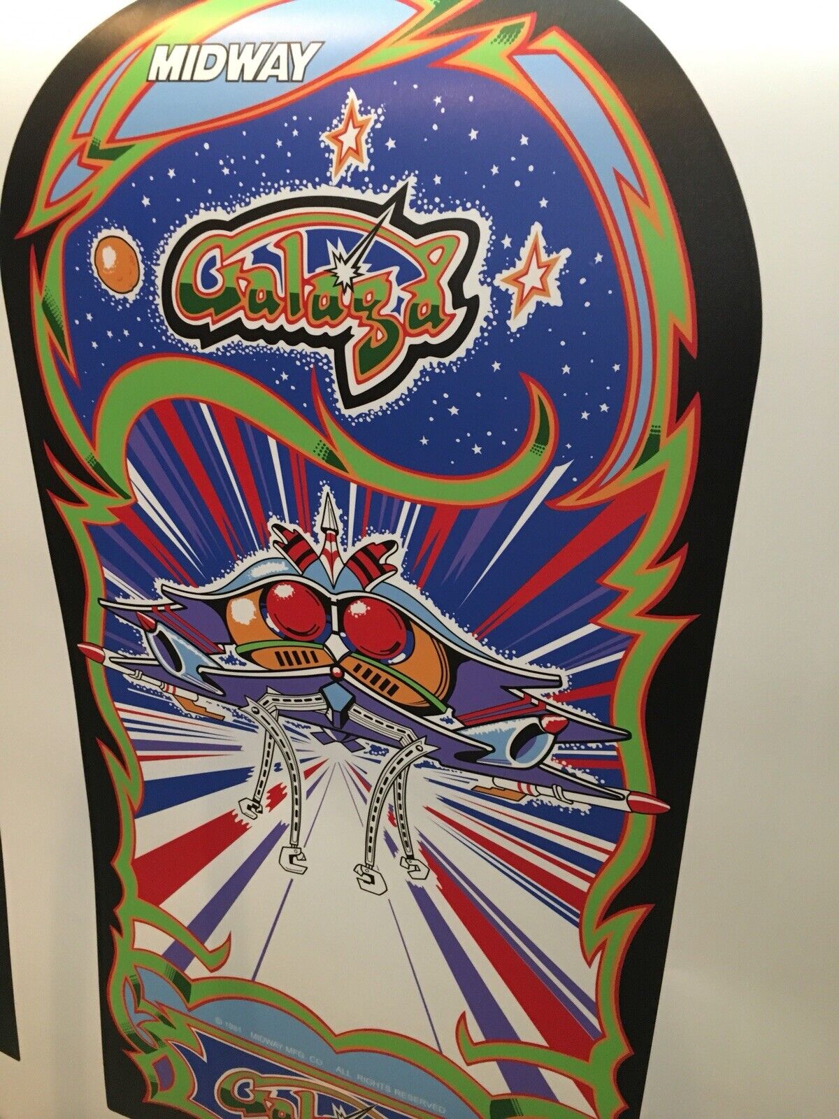 Galaga Arcade Game Side Art Kickplate 3pc Set Satin Laminated Premium Grade