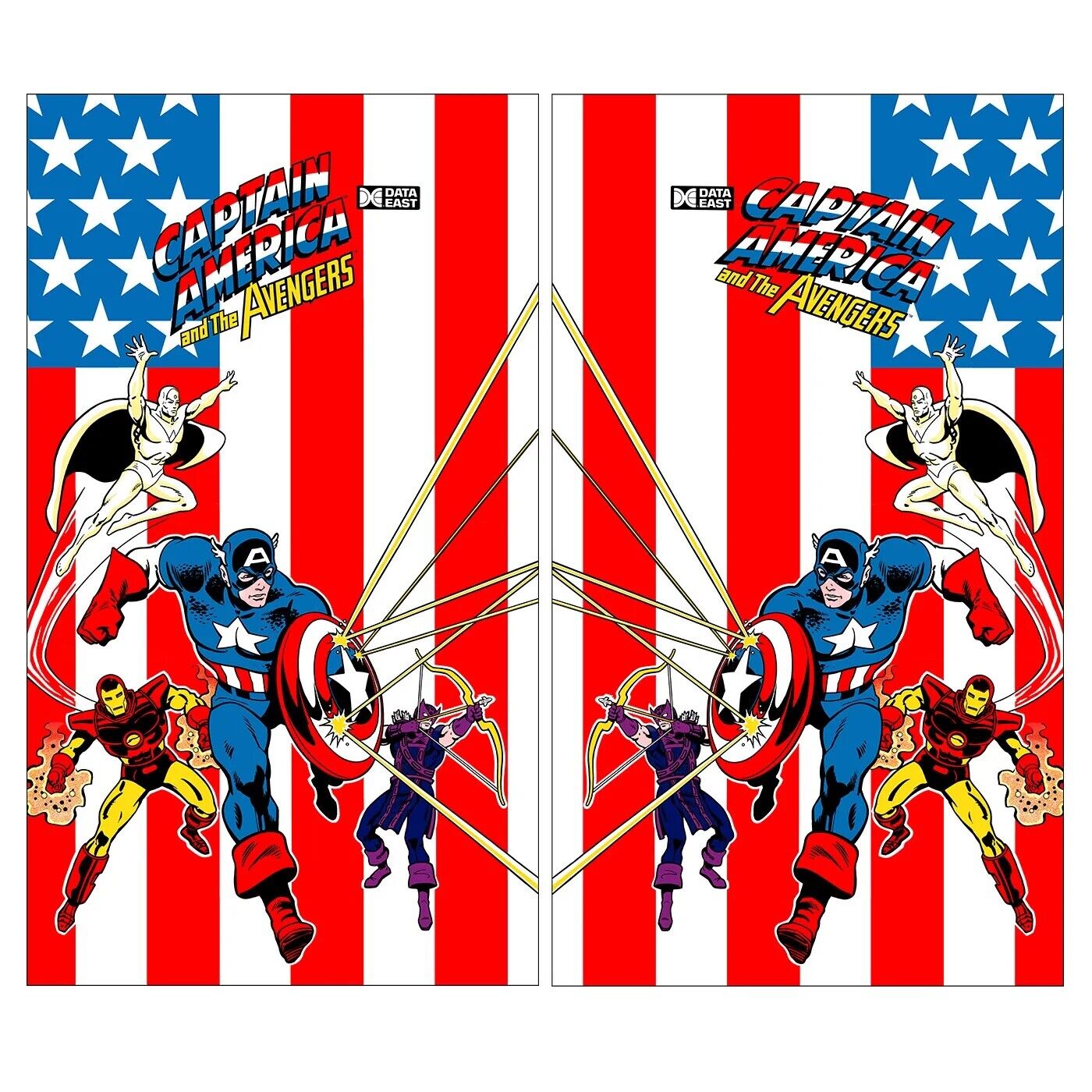 Captain America And The Avengers Arcade Side Art 2 Piece Set Laminated