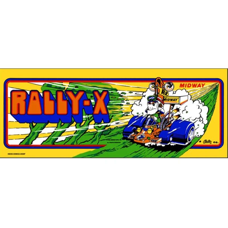 Rally X Arcade Marquee High Quality Translite