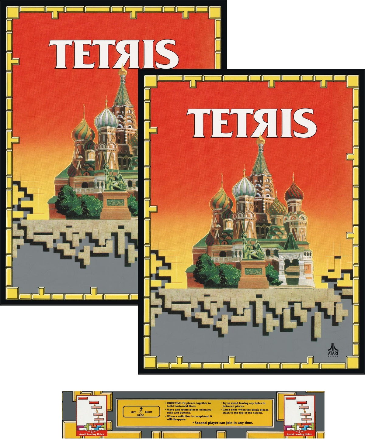 Tetris Arcade Side Art 3pc Kit Includes Bezel Decal 3mil Vinyl Satin Finish
