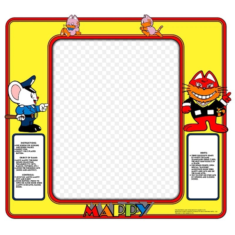 Mappy Arcade Monitor Bezel Artwork Sticker Decal