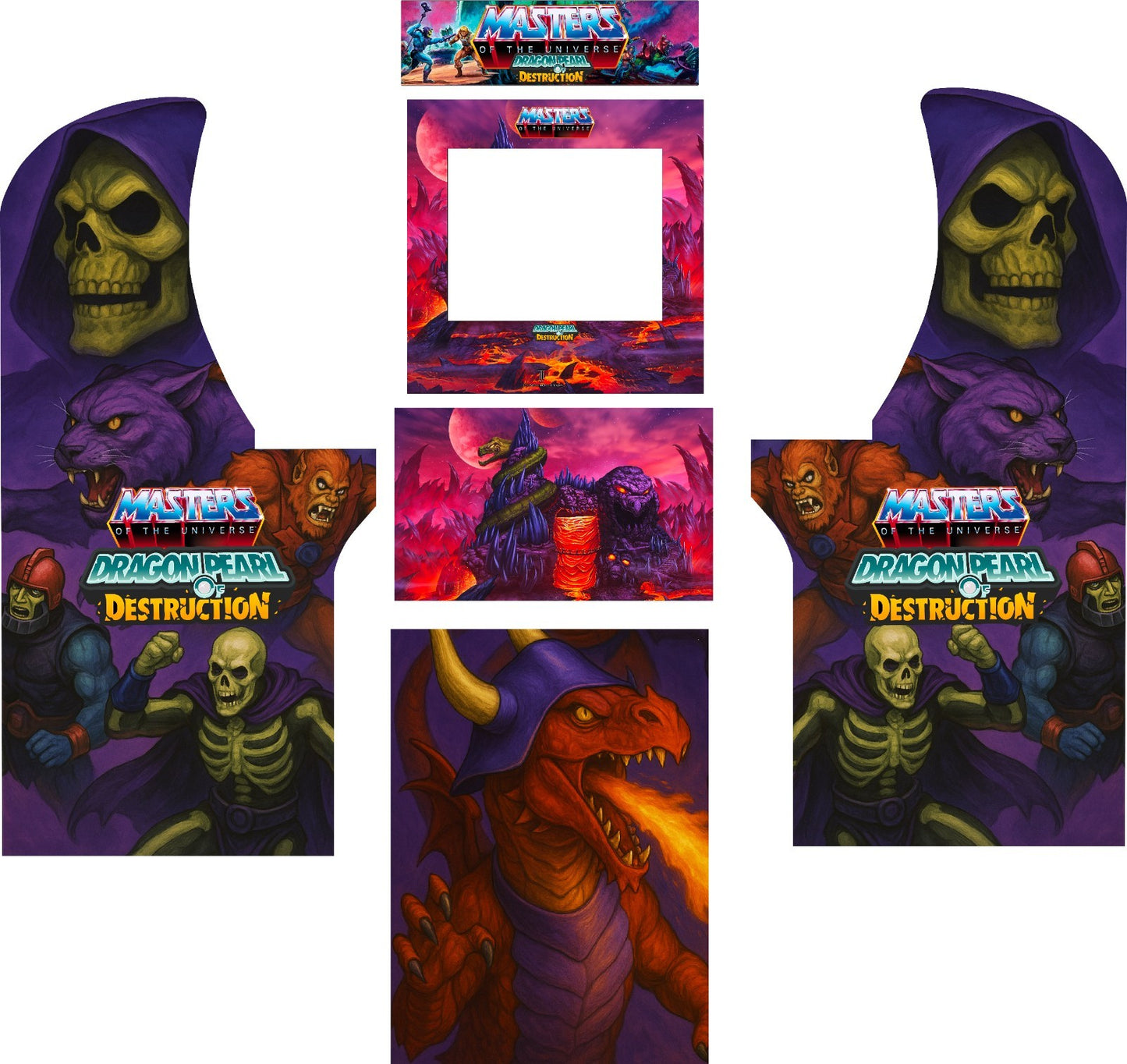 Arcade 1up Masters of the Universe Custom Graphics Kit Artwork MOTU