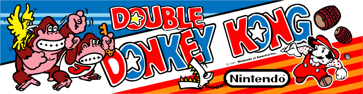 Double Donkey Kong Arcade Marquee High Quality 22.3”x5.8”