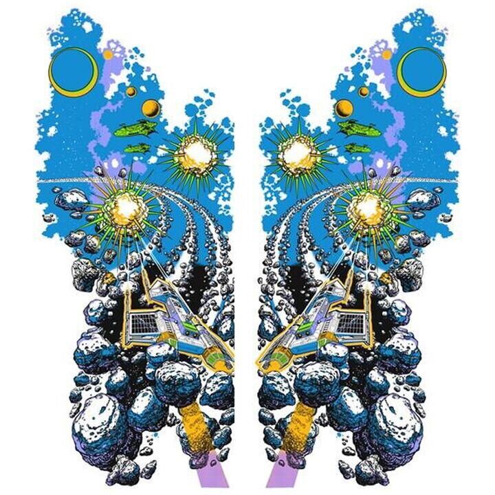 Asteroids Deluxe Arcade Side Art 2 Piece Set Laminated High Quality