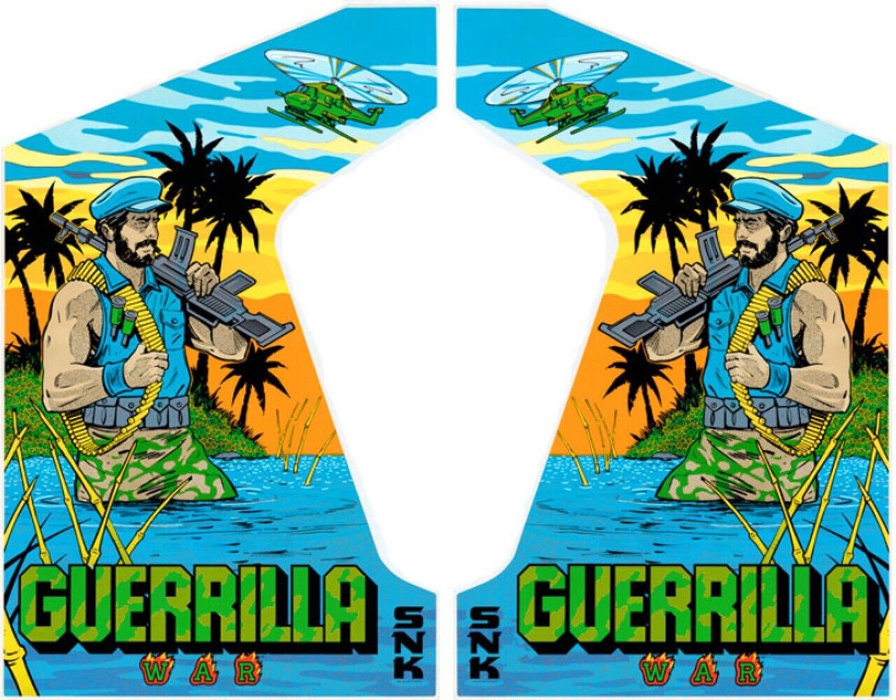 Guerilla War Arcade Side Art 2 Piece Set Laminated High Quality Restoration