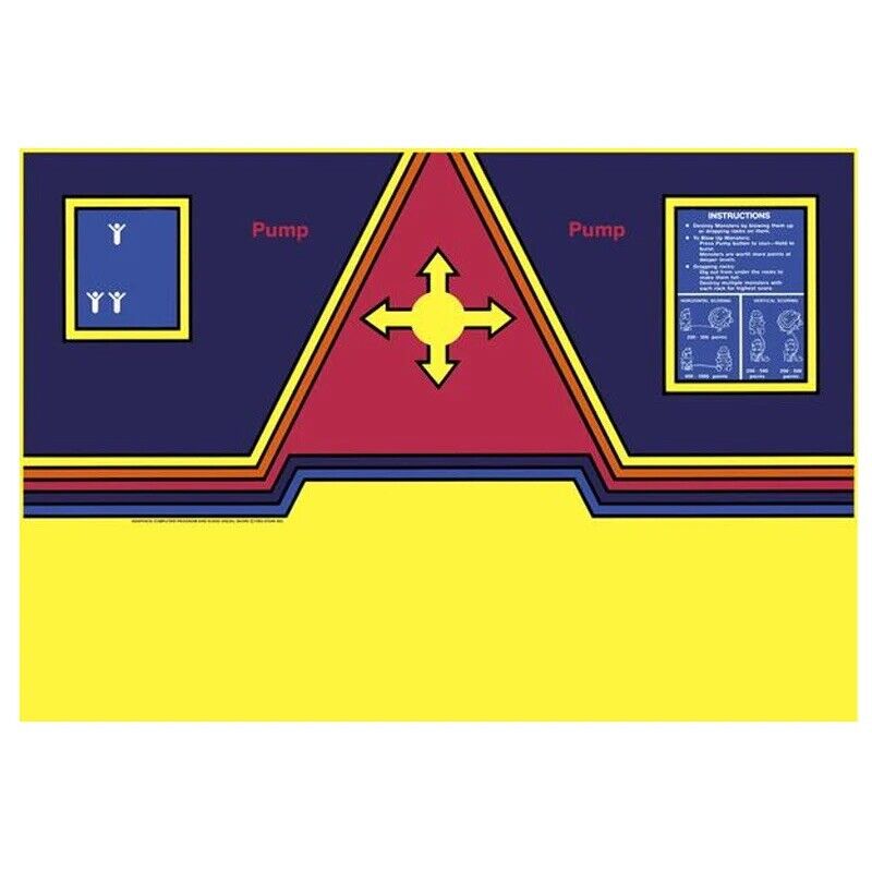 Dig Dug Arcade Control Panel Overlay CPO Textured Laminate