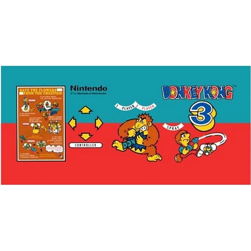 Donkey Kong 3 Arcade Control Panel Overlay CPO Textured Polycarbonate Laminate