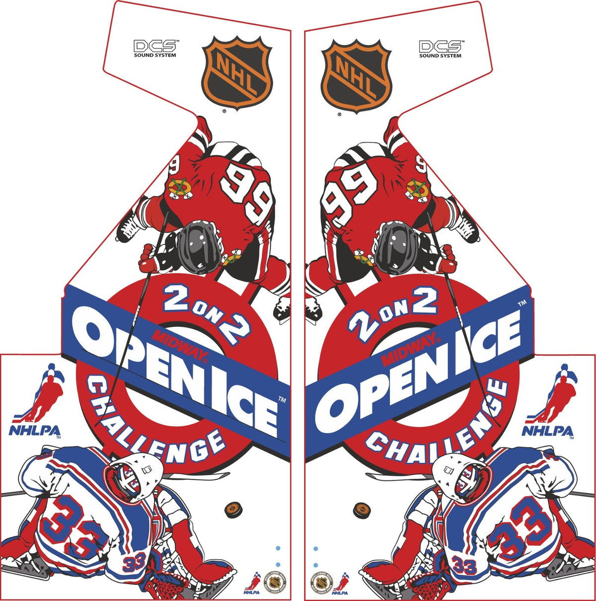 NHL Open Ice Arcade Side Art 2pc Set Laminated Cabinet Graphics