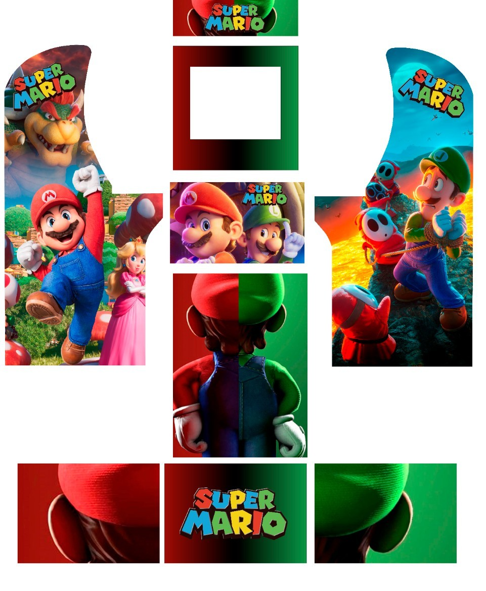 Arcade 1up Super Mario Custom Graphics Kit w/ Riser Artwork Side Art CPO