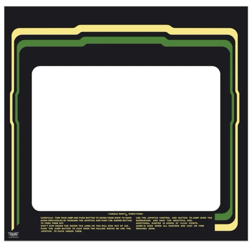 Jungle Hunt Arcade Monitor Bezel Artwork Sticker Decal
