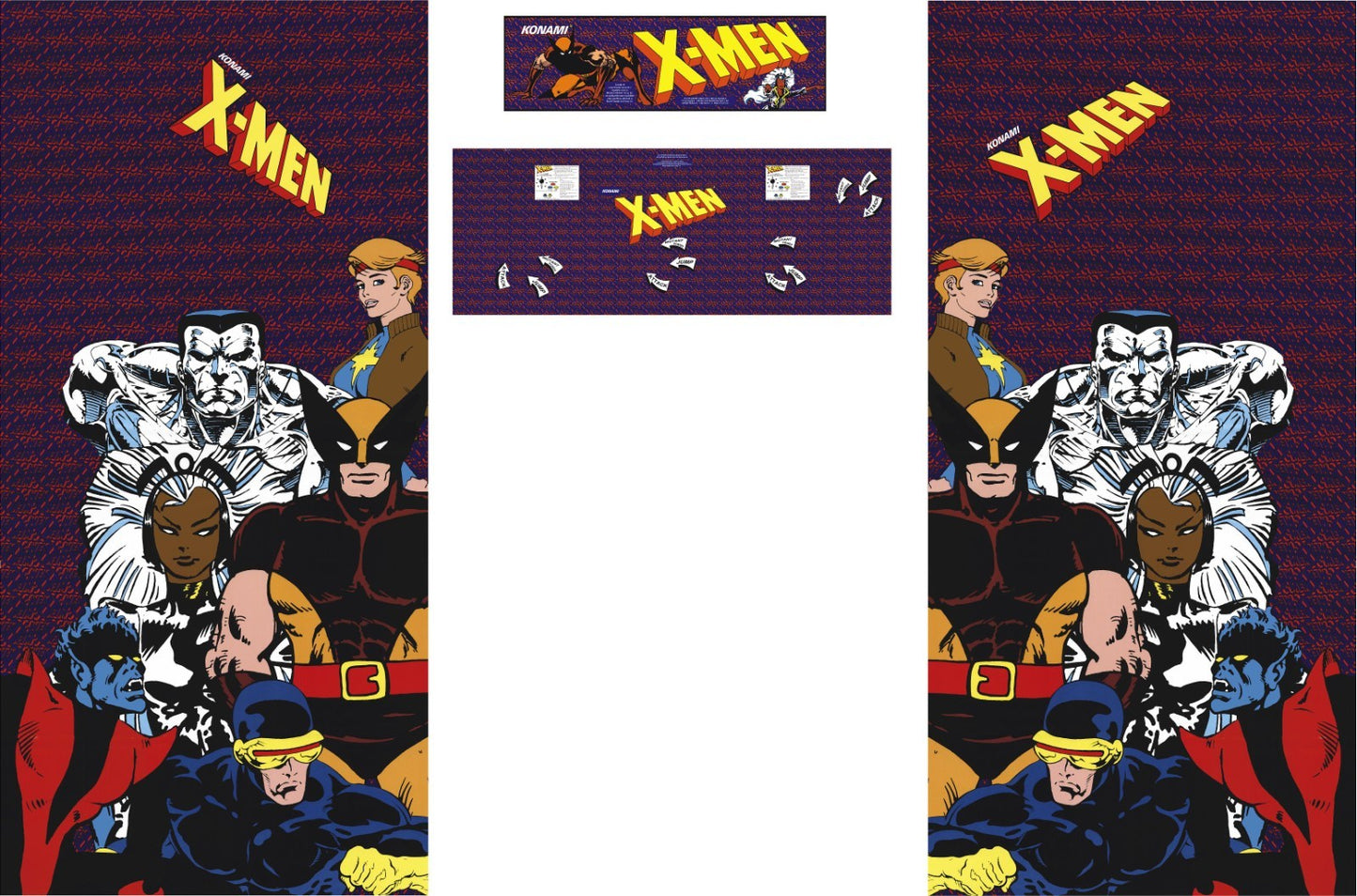 Xmen Arcade Restoration Kit 4pc Side Art Cpo Marquee