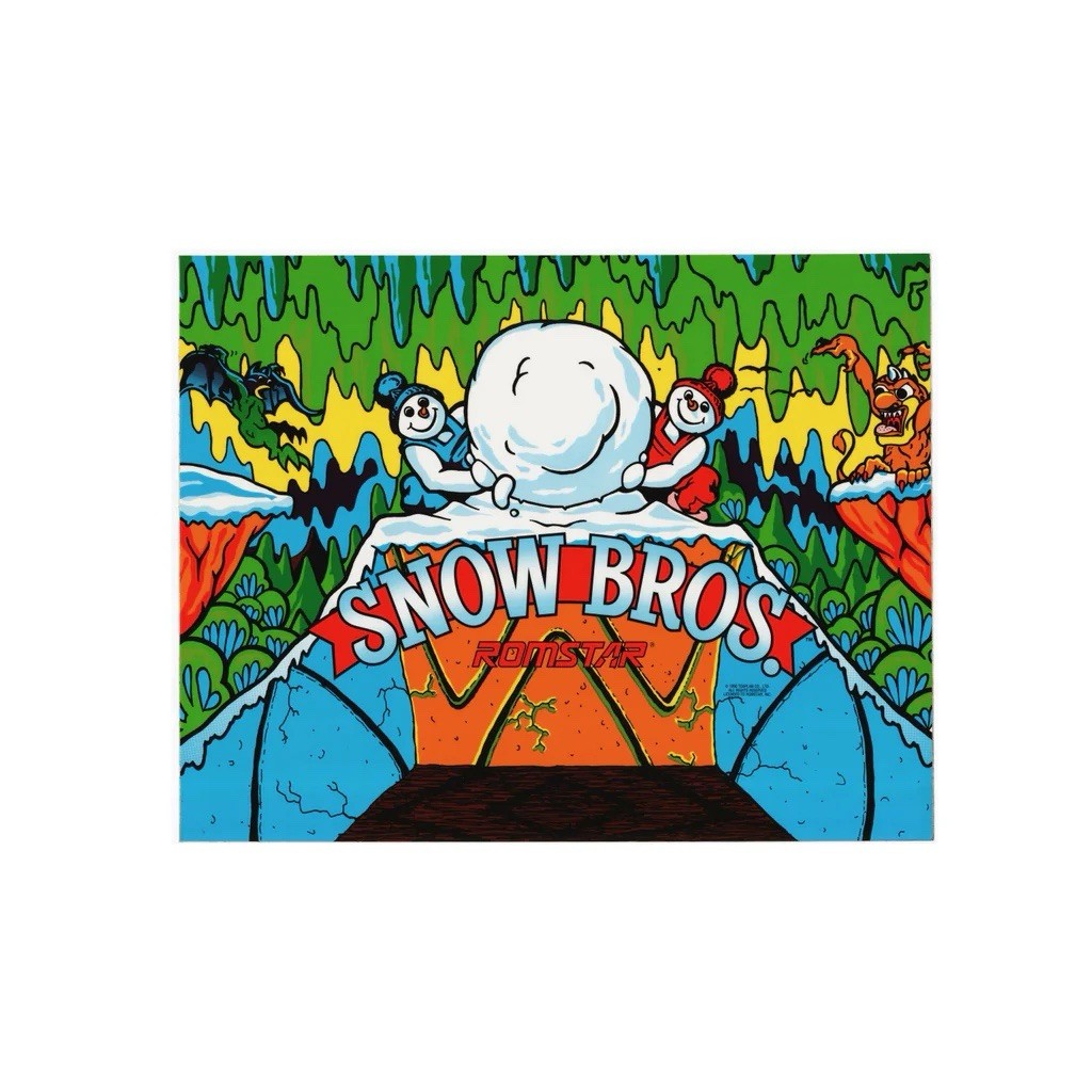 Snow Bros Arcade Control Panel Overlay CPO With Textured Laminate