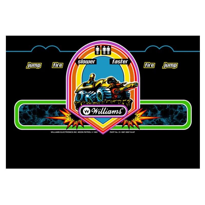 Moon Patrol Arcade Control Panel Overlay CPO Textured Laminate