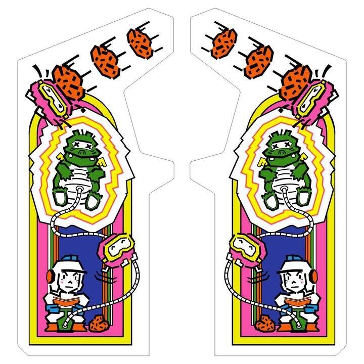 Dig Dug Arcade Side Art 2pc Set High Quality Laminated Full Side Graphics