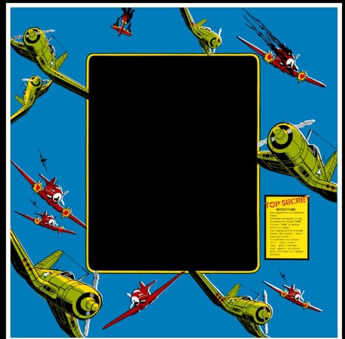 1942 Arcade Monitor Bezel Artwork Sticker Decal