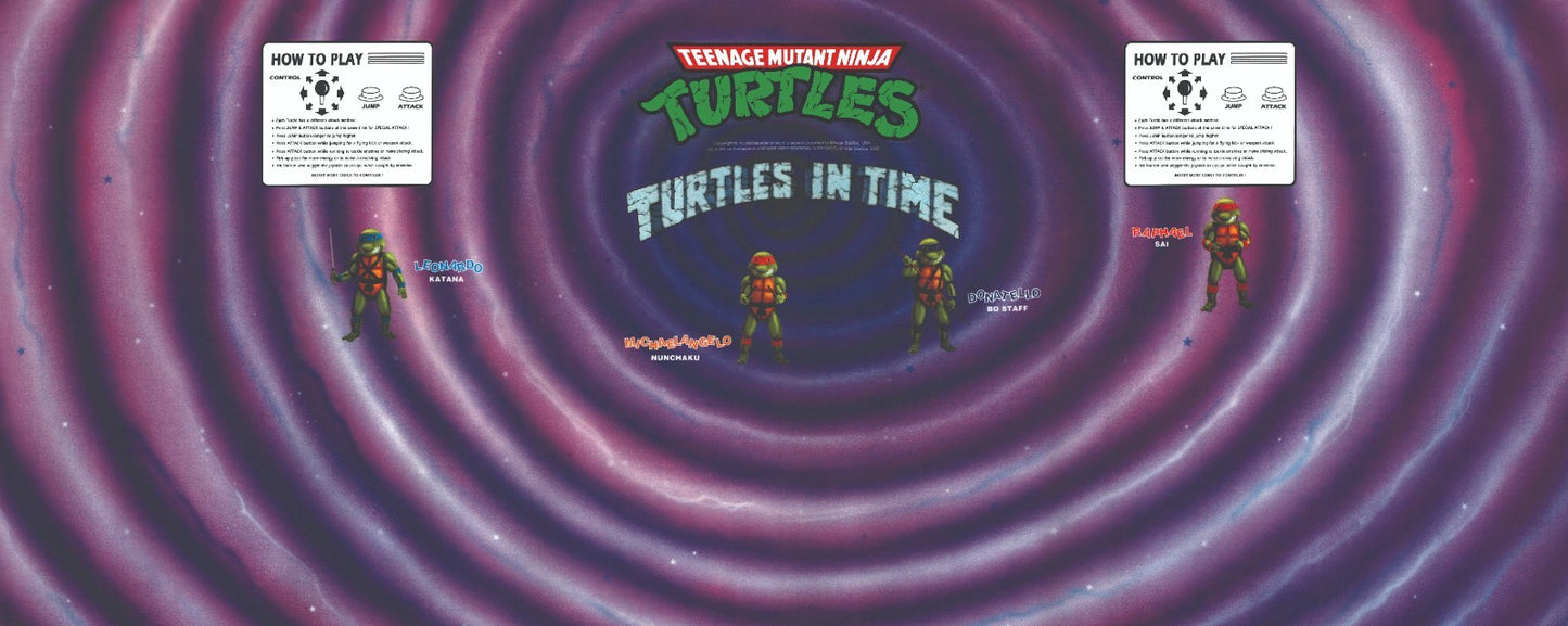 TMNT Turtles In Time Arcade Cabinet CPO Control Panel Overlay Decal