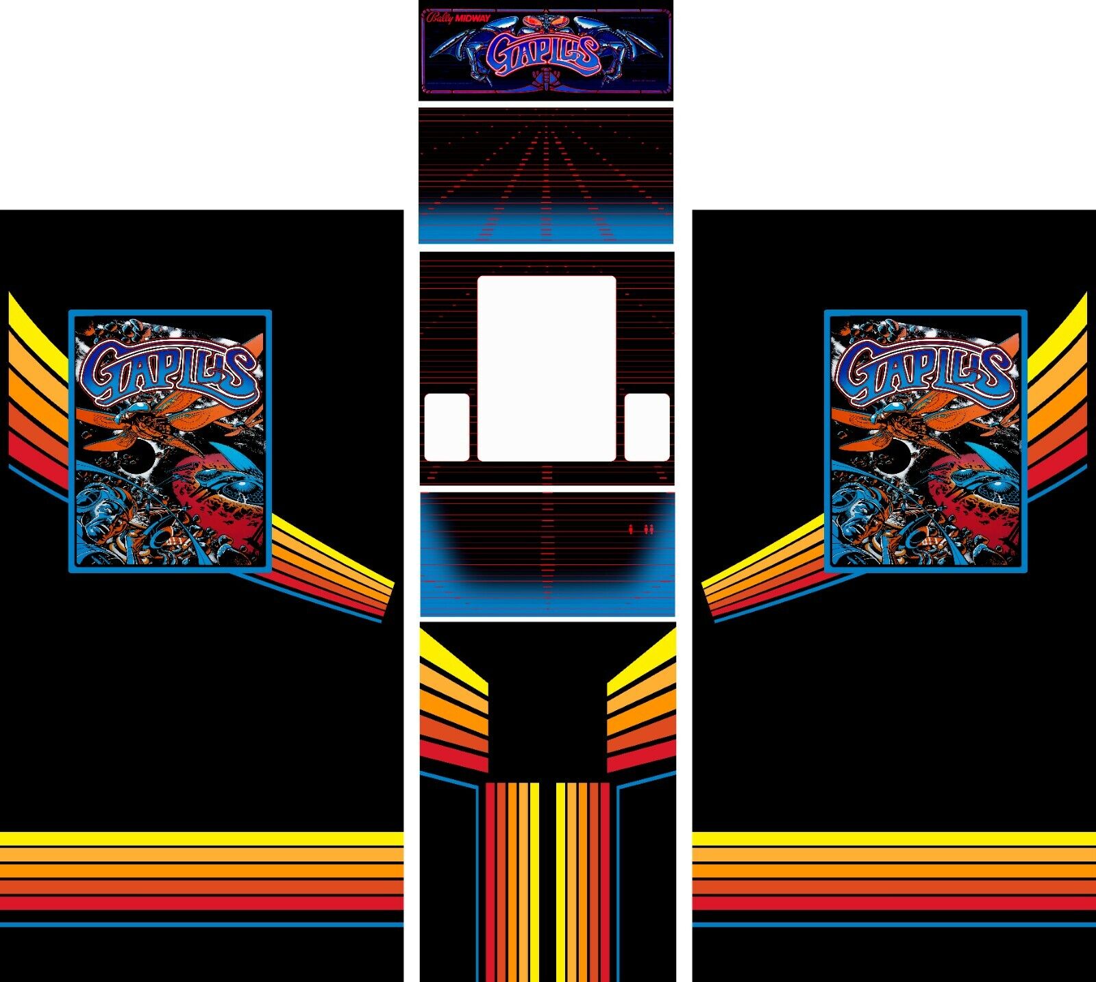 Gaplus Arcade Complete Art Kit CPO Bezel Side Ar StickerSmith Arcade gaplus-arcade-complete-art-kit-cpo-bezel-side-ar-stickersmith-arcade