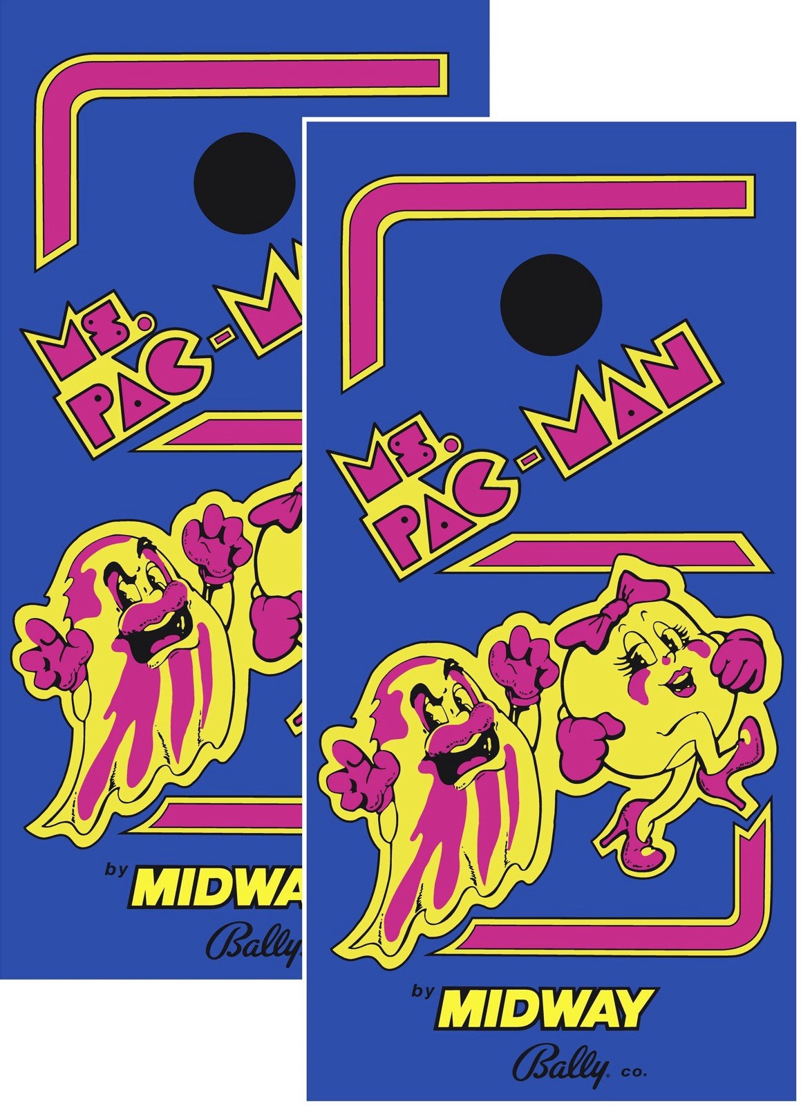 Ms Pac-Man Cornhole Wrap Decal - Arcade Theme Cornhole