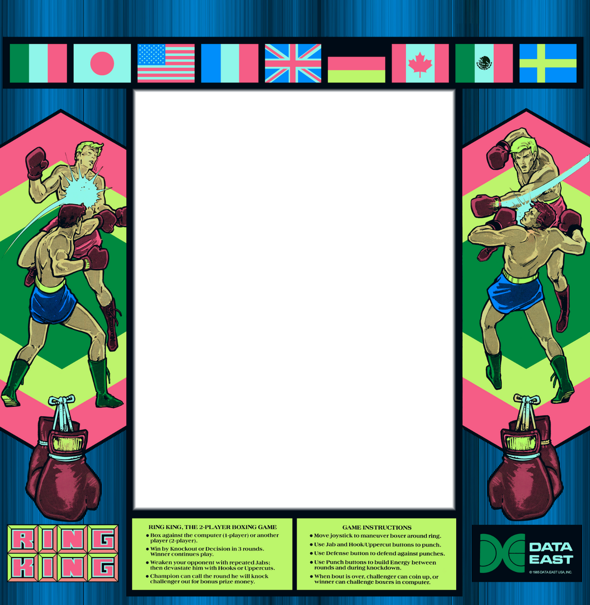 Ring King Arcade Monitor Bezel Artwork Sticker Decal