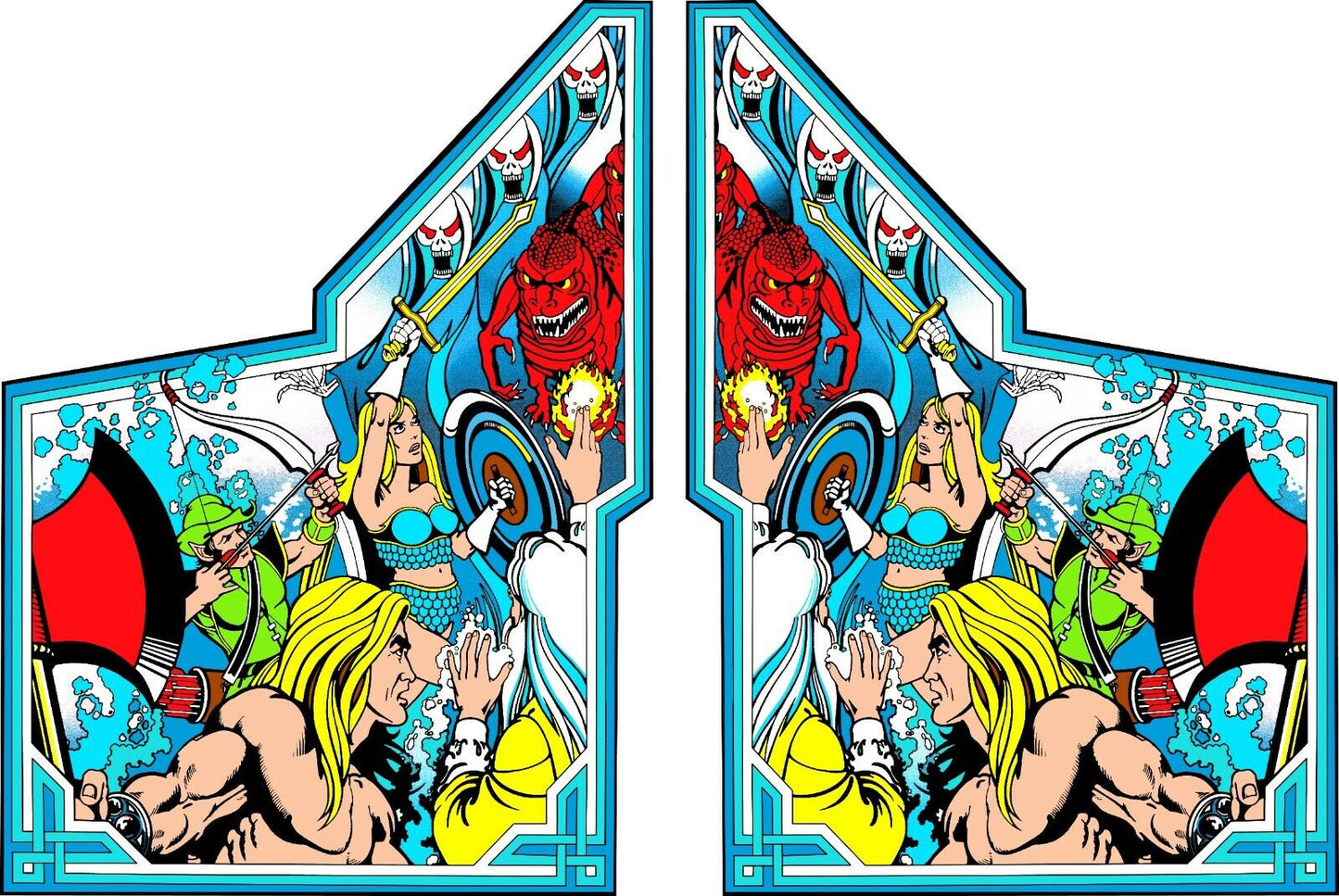 Gauntlet Arcade Side Art 2pc Cabinet Graphics Stickers High Quality Satin Finish