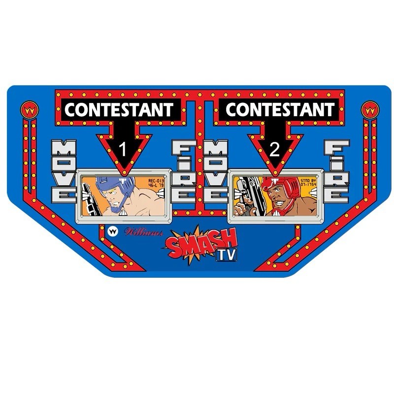 Smash TV Arcade Control Panel Overlay CPO Textured Laminate