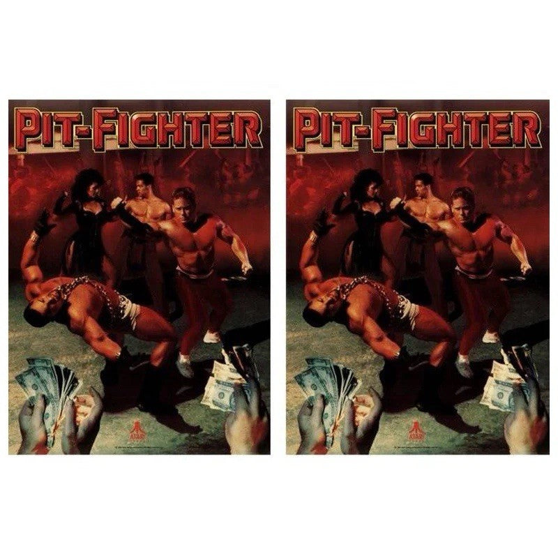 Pit Fighter Arcade Side Art 2 Piece Set Laminated