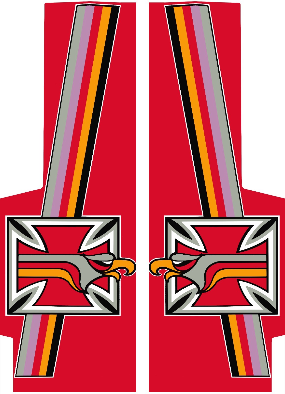Red Baron Arcade Side Art 2pc Set - OEM Sized Premium Vinyl Laminated