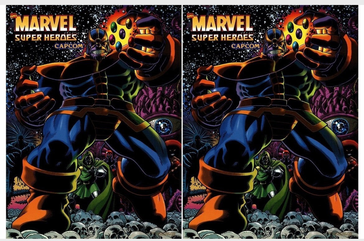 Marvel Super Heroes Arcade Side Art 2 Piece Set Laminated High Quality