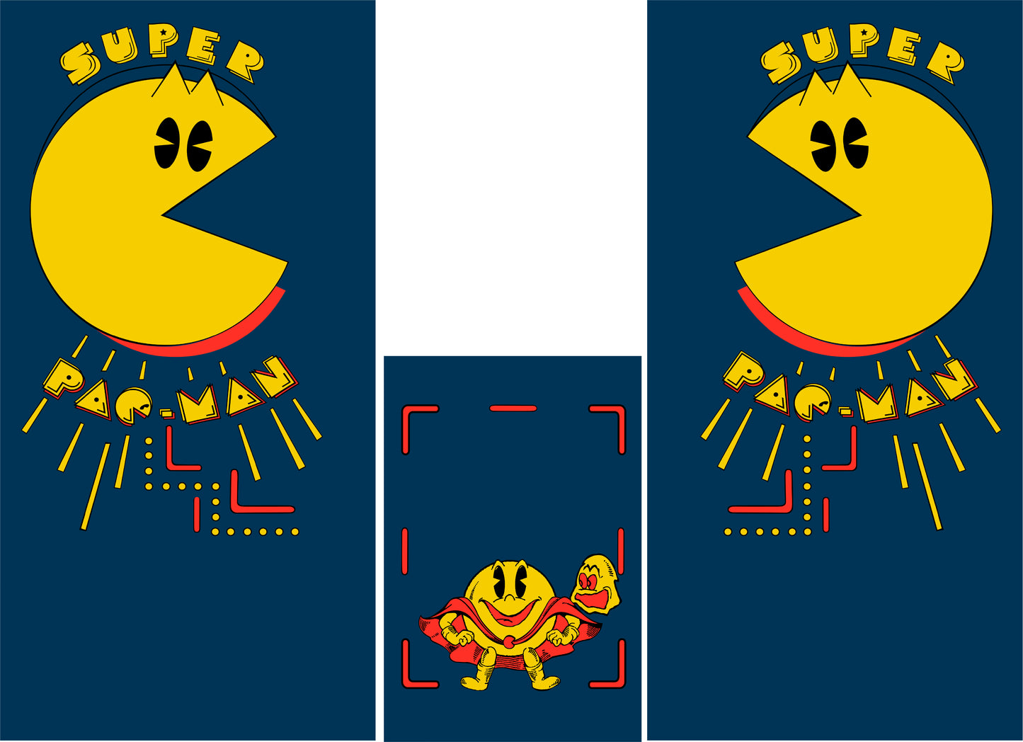 Super Pac Man Arcade 3 Piece Set