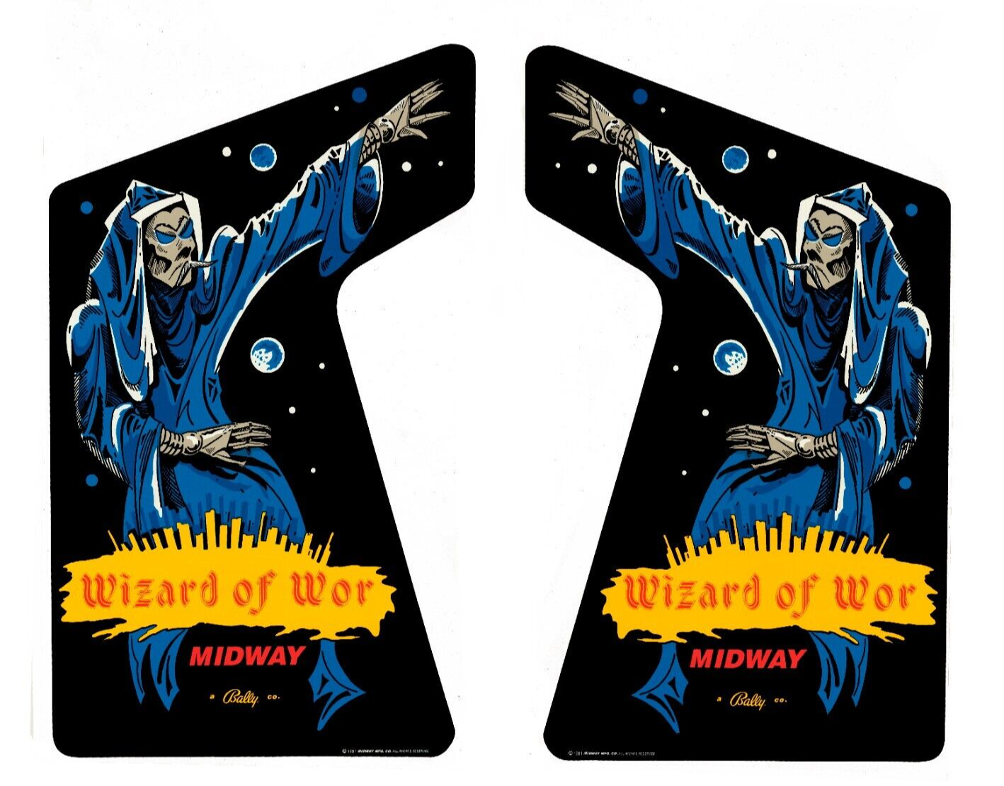 Wizard of Wor Arcade Side Art Set 2pc Graphics H | StickerSmith Arcade