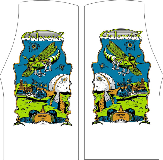 Galaxian Arcade Full Coverage Side Art Decal set 2pc Restoration Art