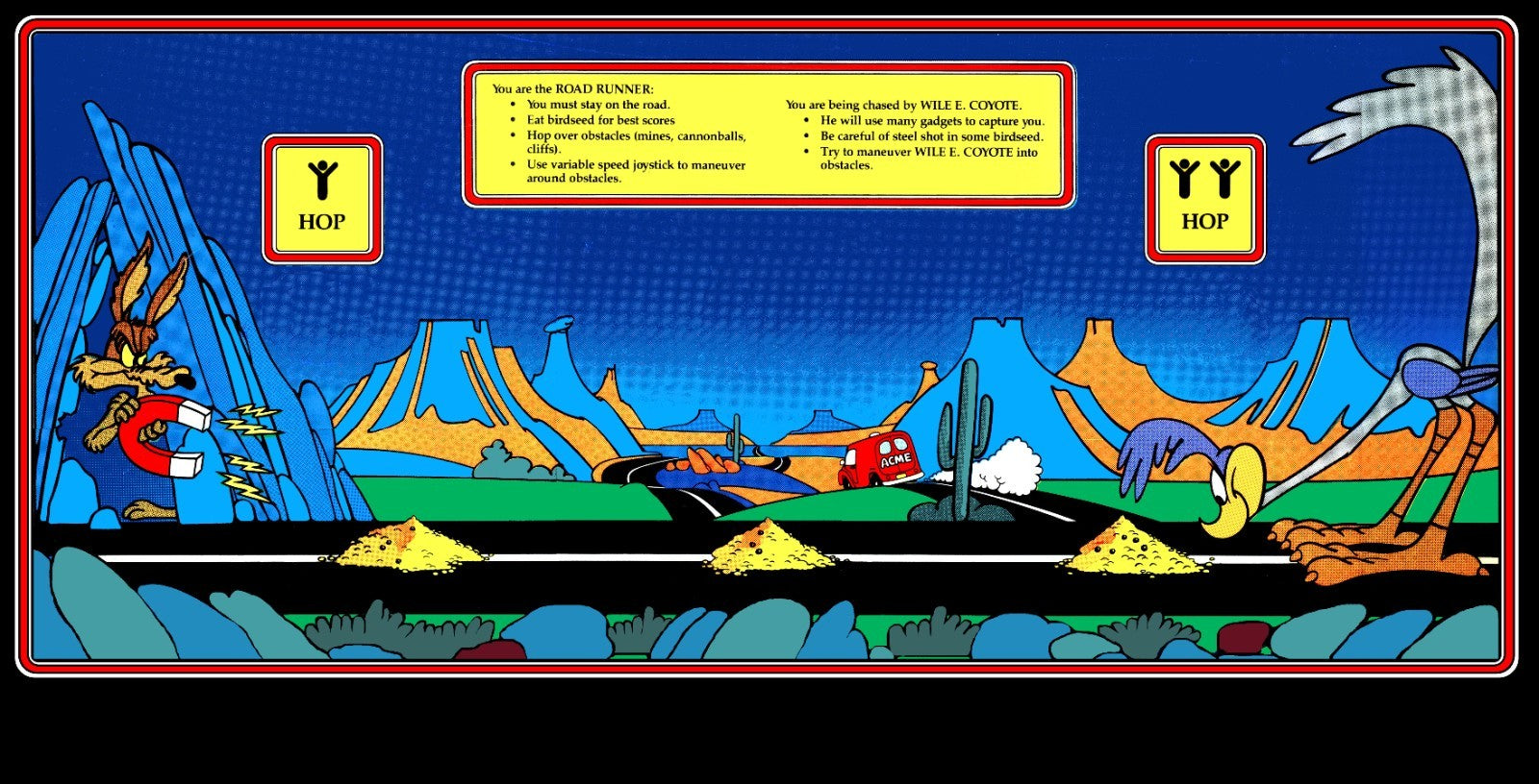 Road Runner Arcade Control Panel Overlay CPO Textured Laminate