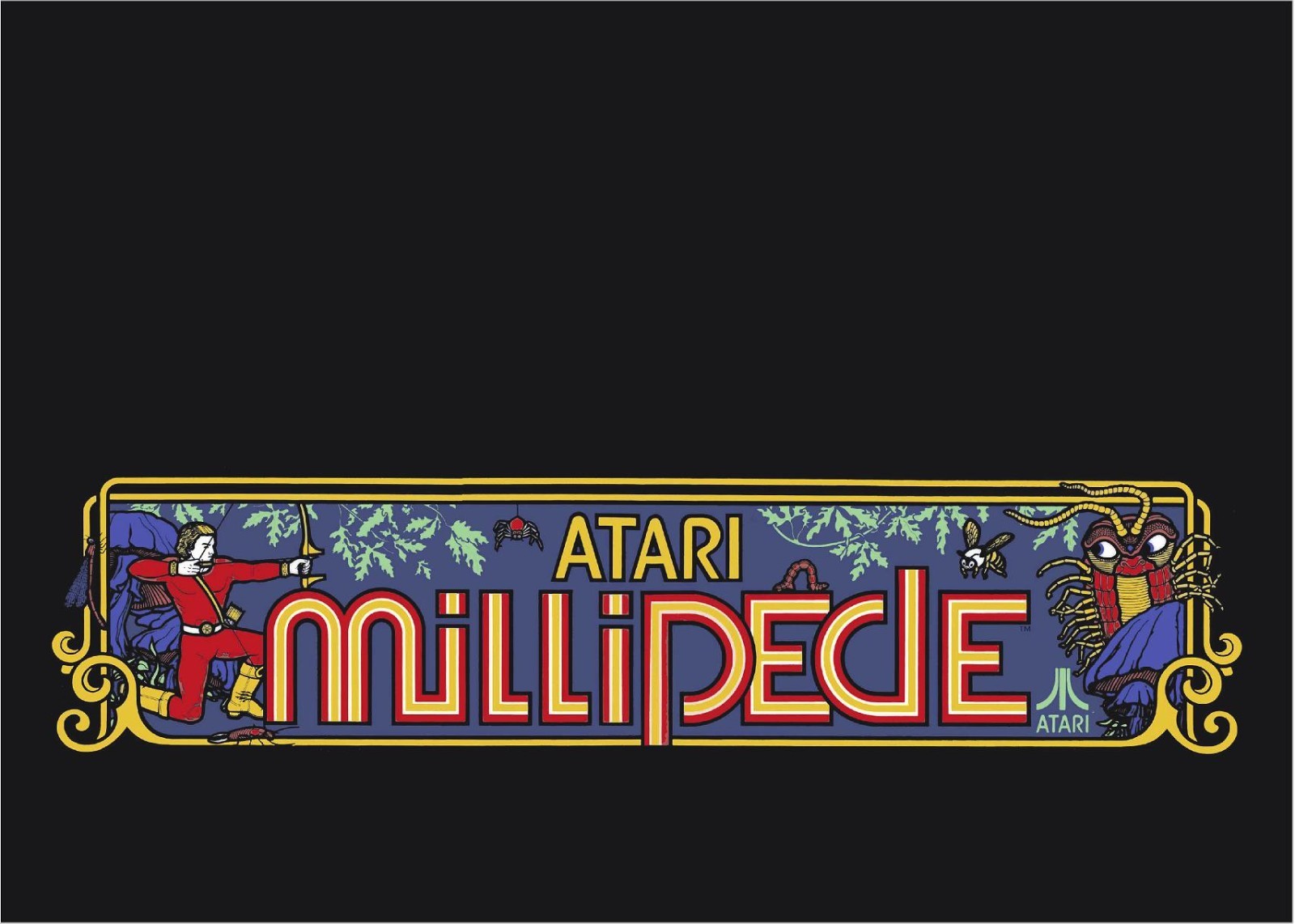 Millipede Arcade TEXTURED MARQUEE 23.65 x 15.25 Cabinet Decal