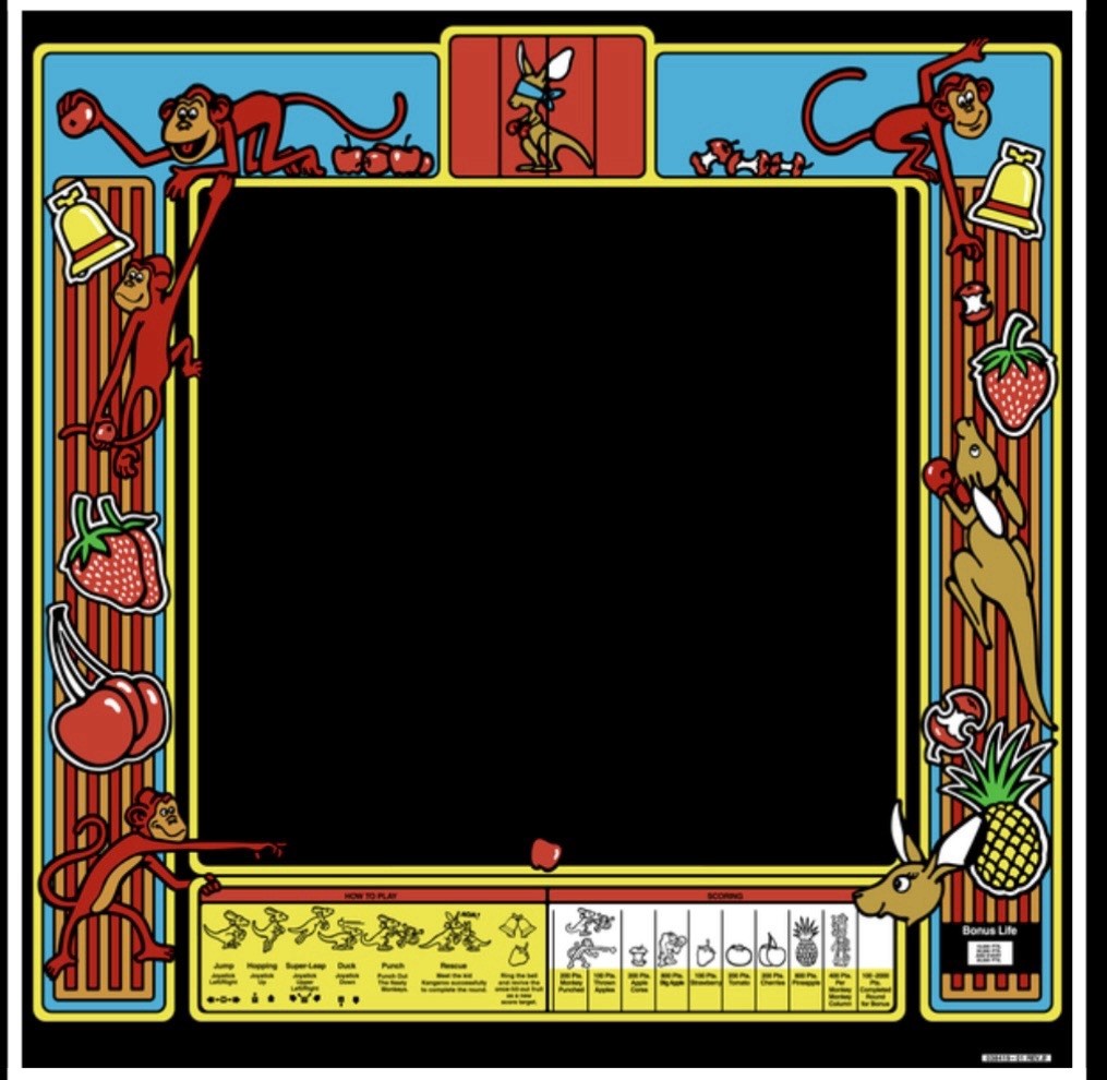Kangaroo Arcade Monitor Bezel Artwork Sticker Decal