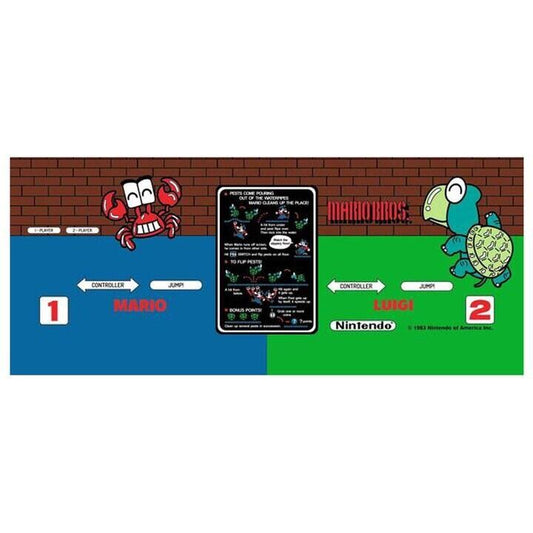 Mario Bros Arcade Control Panel Overlay Wide Body Laminated High Quality