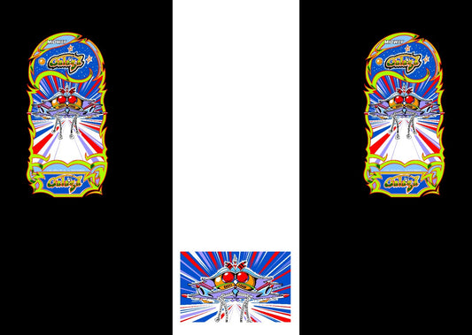 Galaga Arcade Game Side Art Kickplate 3pc Set Full Side Coverage Graphics