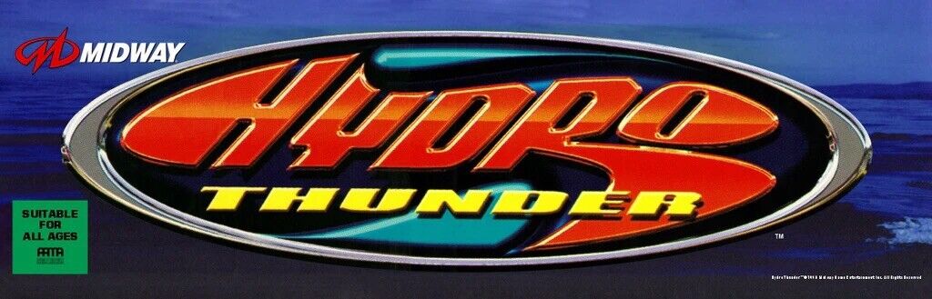 Hydro Thunder Arcade Marquee High Quality Translite 28.5”x8.75”