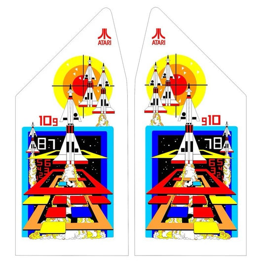 Missile Command Cabaret Arcade Side Art 2 Piece Set Laminated High Quality