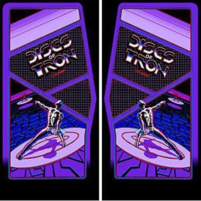 Discs Of Tron DOT Arcade Side Art 2 Piece Set Laminated High Quality