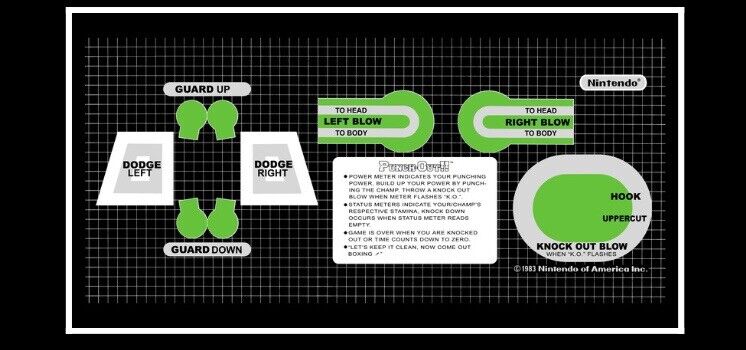 Punch Out Arcade CPO Control Panel Overlay High Quality Texured Laminate