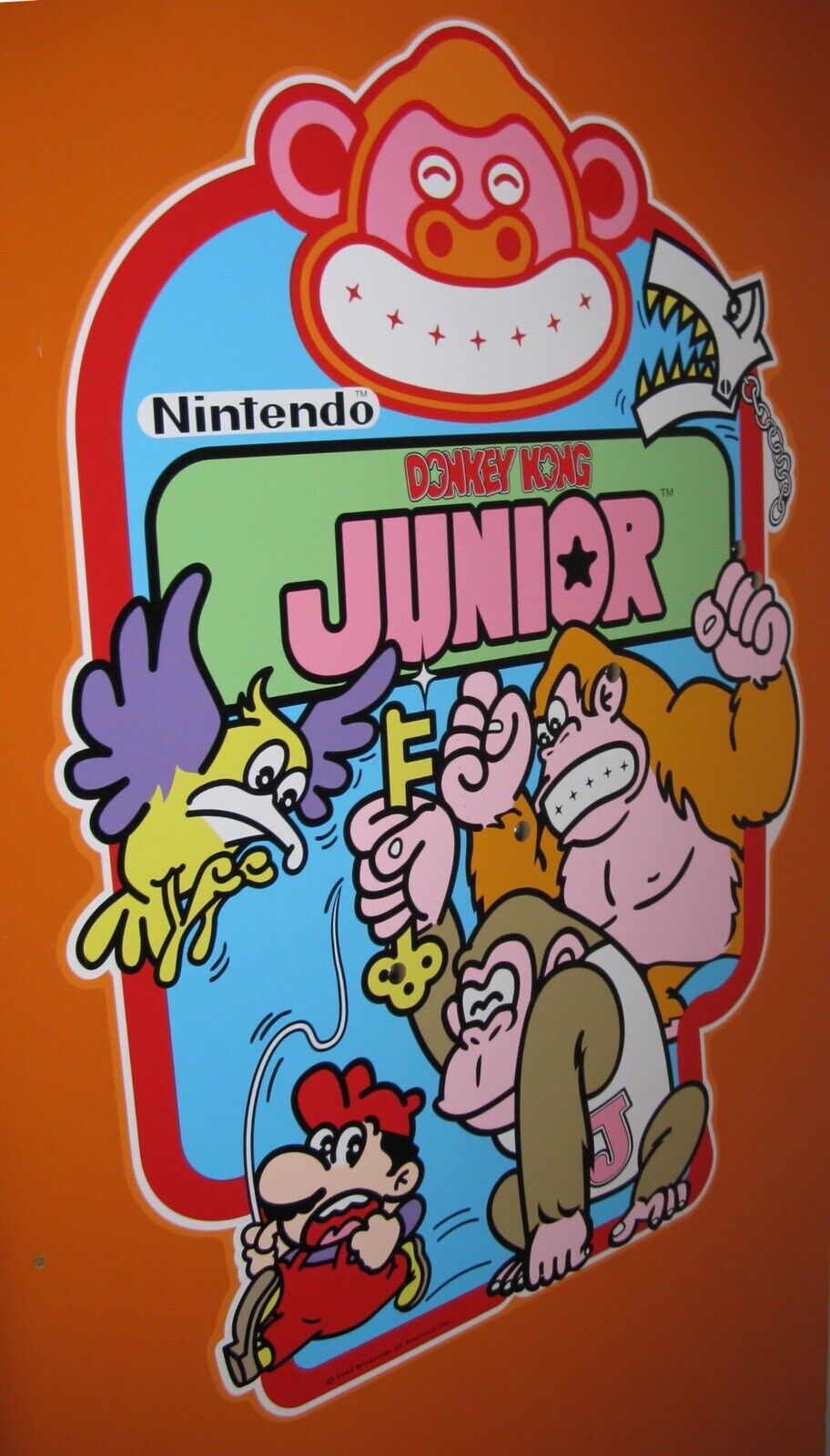 Donkey Kong Jr. Arcade Side Art “1 Side Only” DKjr  Arcade Graphics Laminated