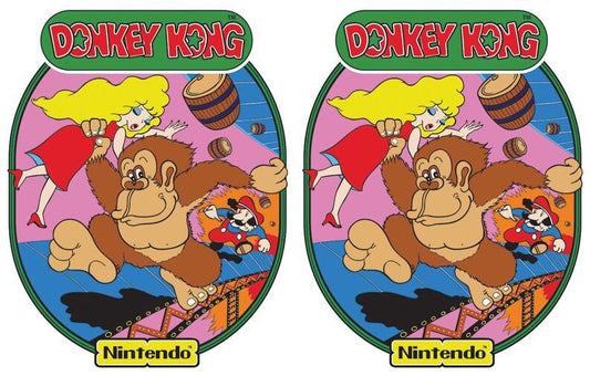 Donkey Kong Arcade Side Art 2Pc set Nintendo Premium Vinyl See Pics!!