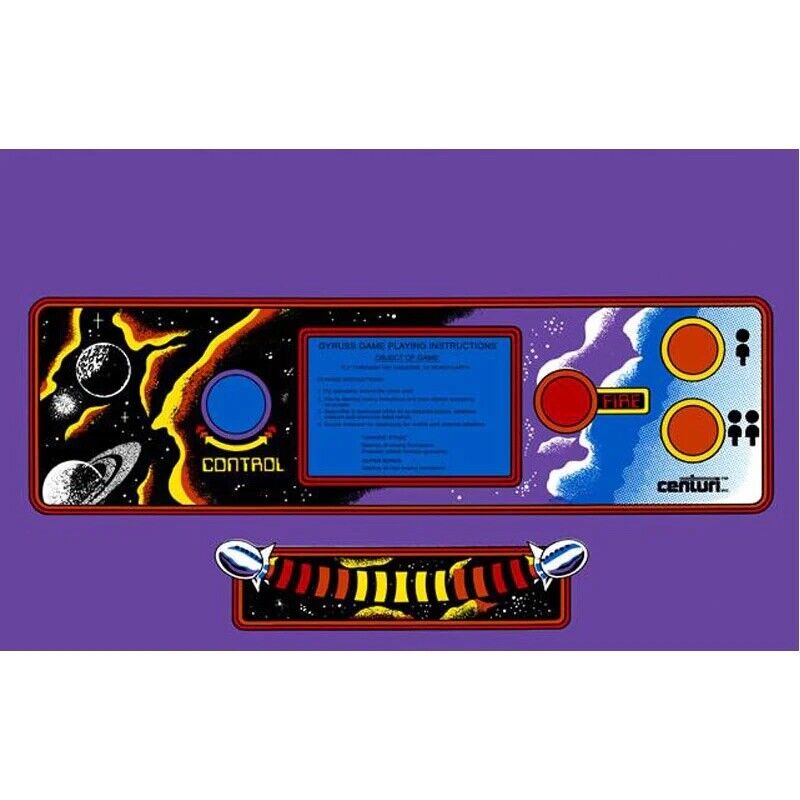 Gyruss Arcade Control Panel Overlay CPO Textured Laminate -Purple