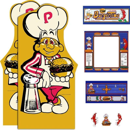 Burgertime Arcade Side Art Full Set 6pc Artwork Textured CPO Complete Kit