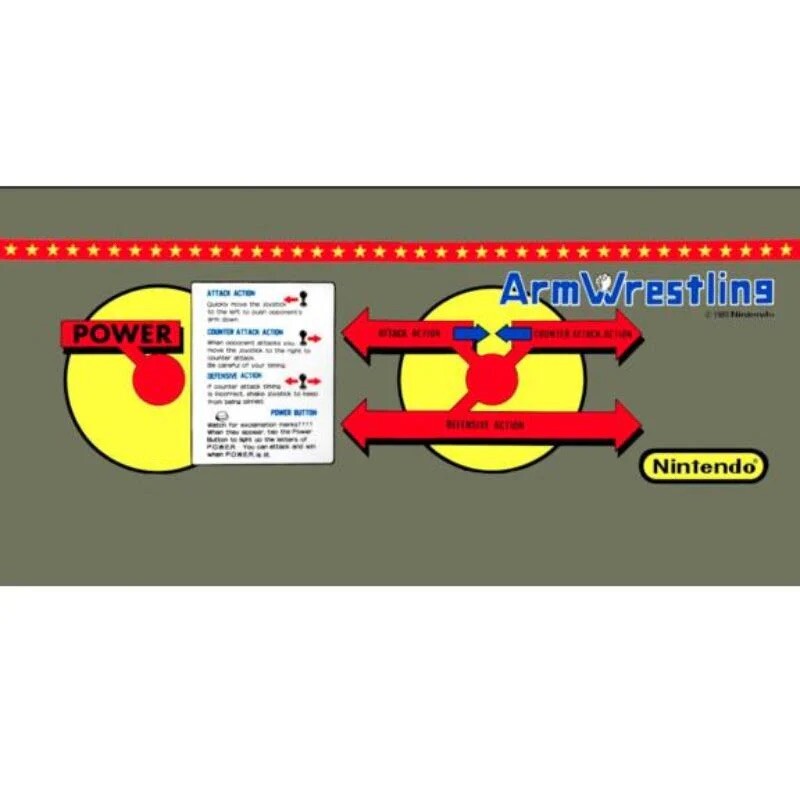 Arm Wrestling Arcade Control Panel Overlay CPO Textured Cabinet Decal Sticker